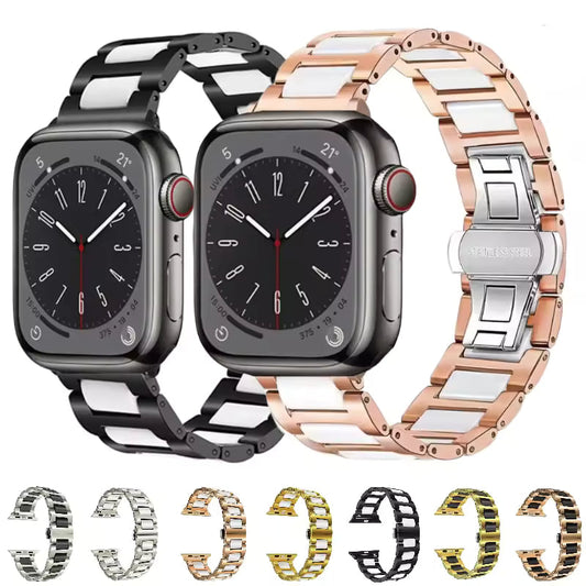 Ceramic Metal Strap for Apple Watch iWatch Series Ultra/3/2/11/10/9/8/7/6/5/4/SE