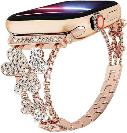 Classic Butterfly Diamond Bracelet for Apple Watch Band iWatch Series Ultra2/10/9/8/7/6/5/4/3/SE