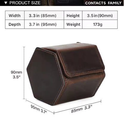 Cowhide Leather Single Slot Watch Roll Case - Travel Portable Watch Case