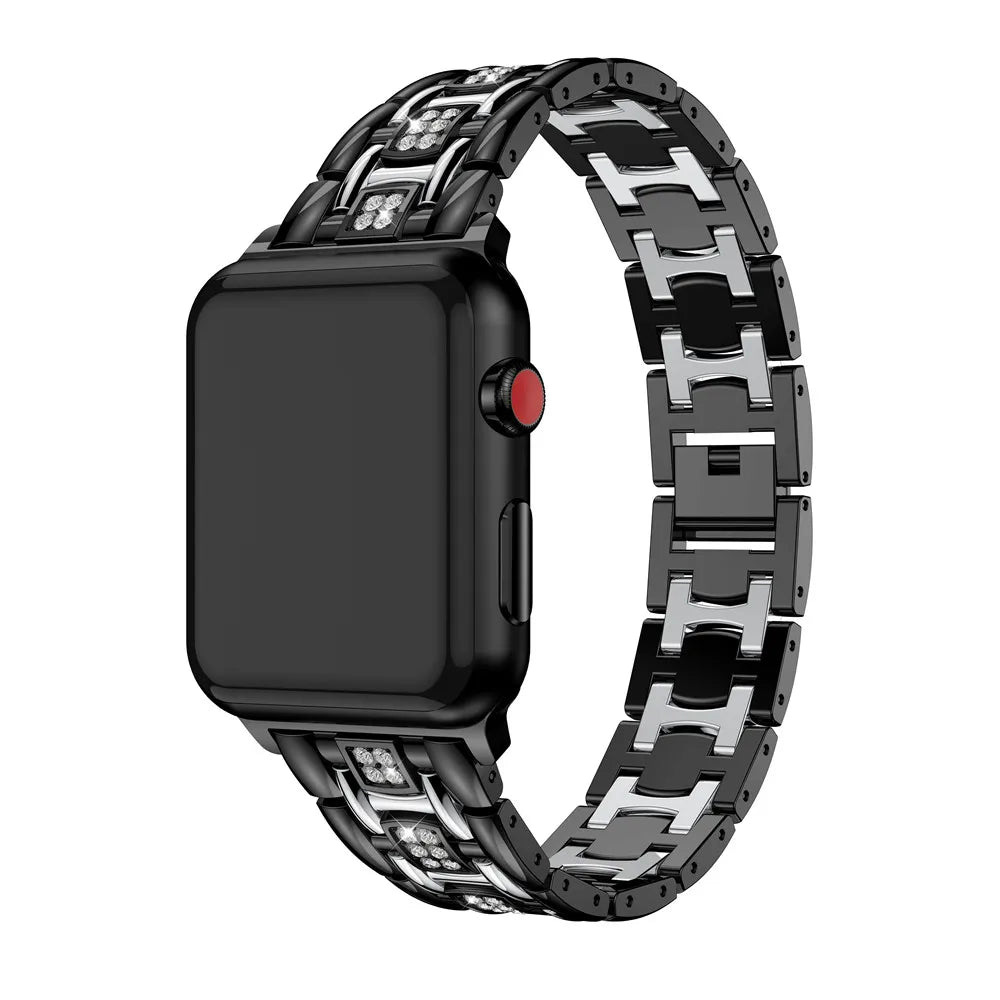 Diamond Metal Bracelet for Apple Watch Ultra2 Band 49mm 45mm 40mm 44mm 46mm 42mm Series 9/8/7/6/5/4/3/10/SE