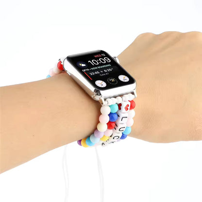 DIY Beads Braided Bracelet for Apple Watch Band iWatch Series Ultra2/10/9/8/7/6/5/4/SE