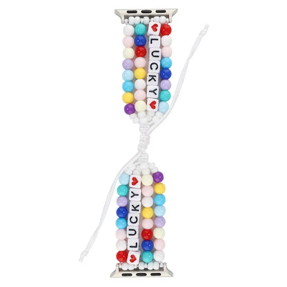 DIY Beads Braided Bracelet for Apple Watch Band iWatch Series Ultra2/10/9/8/7/6/5/4/SE