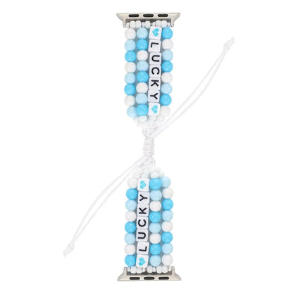 DIY Beads Braided Bracelet for Apple Watch Band iWatch Series Ultra2/10/9/8/7/6/5/4/SE