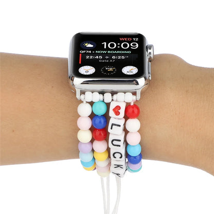 DIY Beads Braided Bracelet for Apple Watch Band iWatch Series Ultra2/10/9/8/7/6/5/4/SE