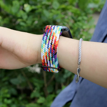 Elastic Braided Nylon Bracelet for Apple Watch Band iWatch Series Ultra/11/10/9/8/7/4/5/6/SE