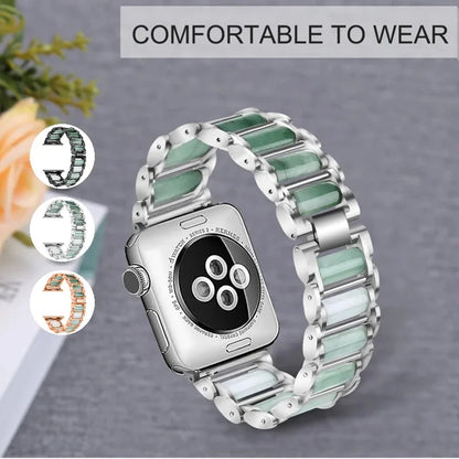Emerald Jewellery+Metal Bracelet for Apple Watch Band iWatch Series Ultra/10/9/8/7/6/5/4/SE