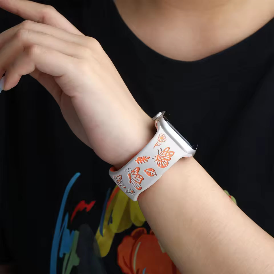 Engraved Sport Strap for Apple Watch Ultra Band 45mm 44mm 42mm 49mm 40 41mm 46mm Series 8/10/11/7/9/6/SE