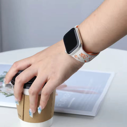 Engraved Sport Strap for Apple Watch Ultra Band 45mm 44mm 42mm 49mm 40 41mm 46mm Series 8/10/11/7/9/6/SE