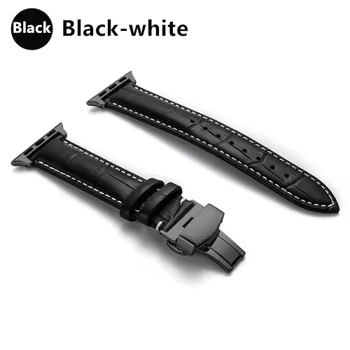 Genuine Crocodile Leather Strap for Apple Watch Band 44mm 40mm 42mm 38mm 45mm 41mm Series 7/SE/6/5/4/3/8