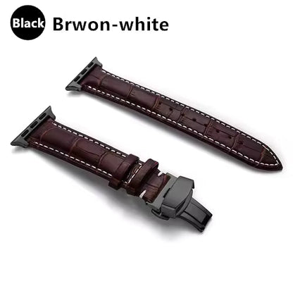 Genuine Crocodile Leather Strap for Apple Watch Band 44mm 40mm 42mm 38mm 45mm 41mm Series 7/SE/6/5/4/3/8