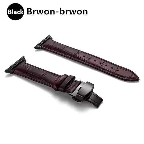 Genuine Crocodile Leather Strap for Apple Watch Band 44mm 40mm 42mm 38mm 45mm 41mm Series 7/SE/6/5/4/3/8