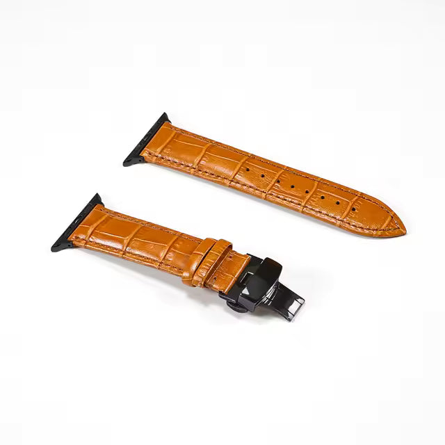 Genuine Crocodile Leather Strap for Apple Watch Band 44mm 40mm 42mm 38mm 45mm 41mm Series 7/SE/6/5/4/3/8