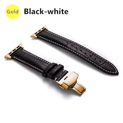 Genuine Crocodile Leather Strap for Apple Watch Band 44mm 40mm 42mm 38mm 45mm 41mm Series 7/SE/6/5/4/3/8