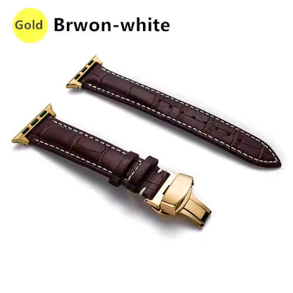 Genuine Crocodile Leather Strap for Apple Watch Band 44mm 40mm 42mm 38mm 45mm 41mm Series 7/SE/6/5/4/3/8
