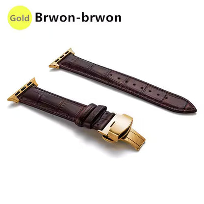Genuine Crocodile Leather Strap for Apple Watch Band 44mm 40mm 42mm 38mm 45mm 41mm Series 7/SE/6/5/4/3/8
