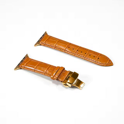 Genuine Crocodile Leather Strap for Apple Watch Band 44mm 40mm 42mm 38mm 45mm 41mm Series 7/SE/6/5/4/3/8