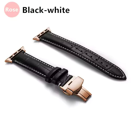 Genuine Crocodile Leather Strap for Apple Watch Band 44mm 40mm 42mm 38mm 45mm 41mm Series 7/SE/6/5/4/3/8