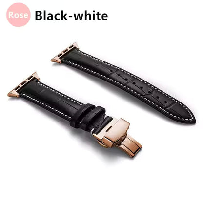 Genuine Crocodile Leather Strap for Apple Watch Band 44mm 40mm 42mm 38mm 45mm 41mm Series 7/SE/6/5/4/3/8