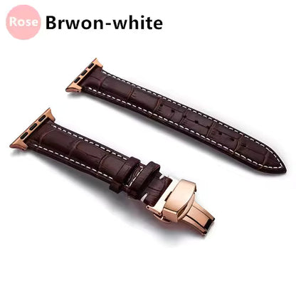 Genuine Crocodile Leather Strap for Apple Watch Band 44mm 40mm 42mm 38mm 45mm 41mm Series 7/SE/6/5/4/3/8