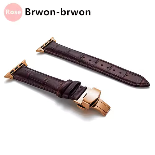 Genuine Crocodile Leather Strap for Apple Watch Band 44mm 40mm 42mm 38mm 45mm 41mm Series 7/SE/6/5/4/3/8