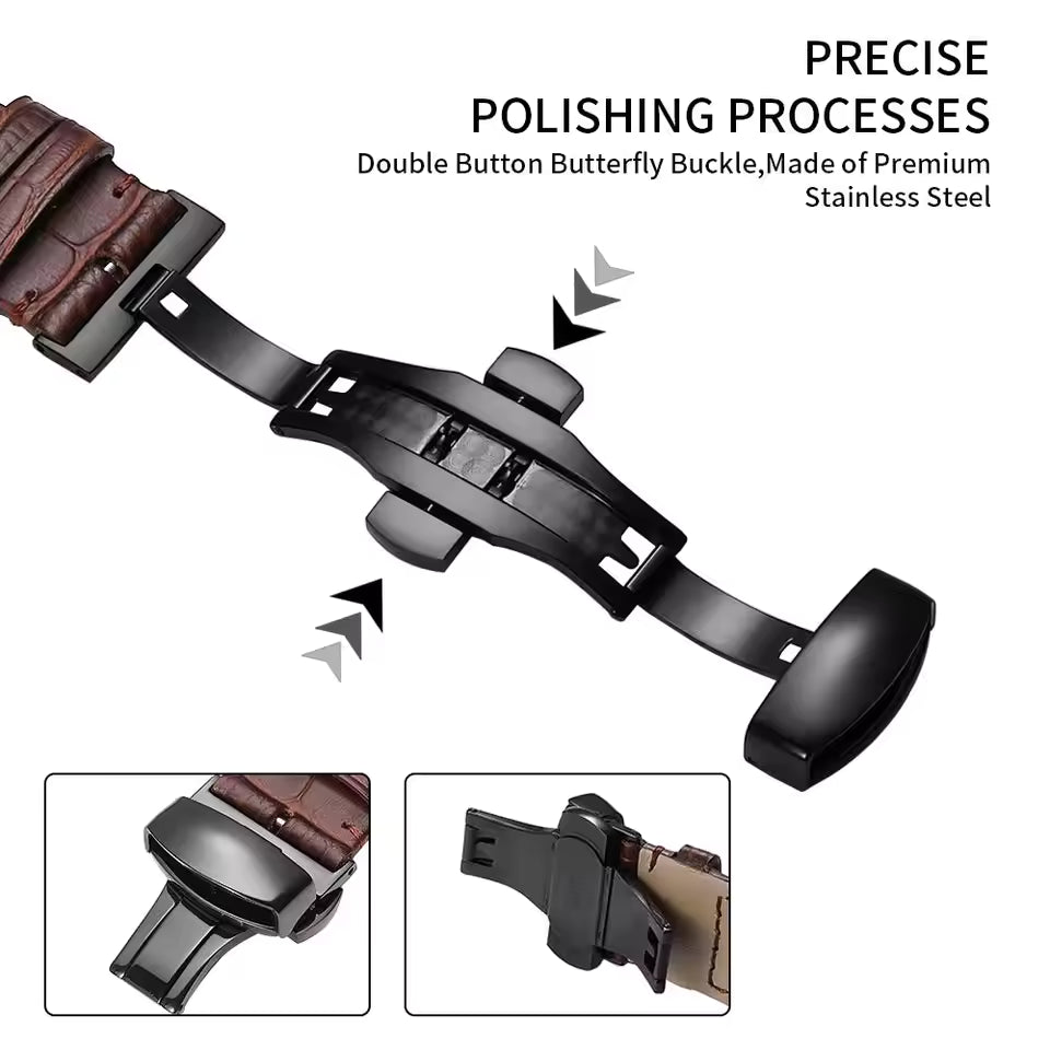 Genuine Crocodile Leather Strap for Apple Watch Band 44mm 40mm 42mm 38mm 45mm 41mm Series 7/SE/6/5/4/3/8