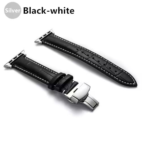 Genuine Crocodile Leather Strap for Apple Watch Band 44mm 40mm 42mm 38mm 45mm 41mm Series 7/SE/6/5/4/3/8