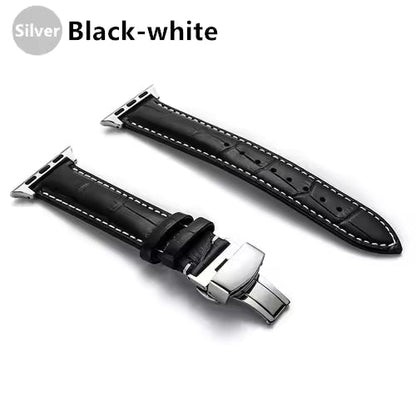 Genuine Crocodile Leather Strap for Apple Watch Band 44mm 40mm 42mm 38mm 45mm 41mm Series 7/SE/6/5/4/3/8