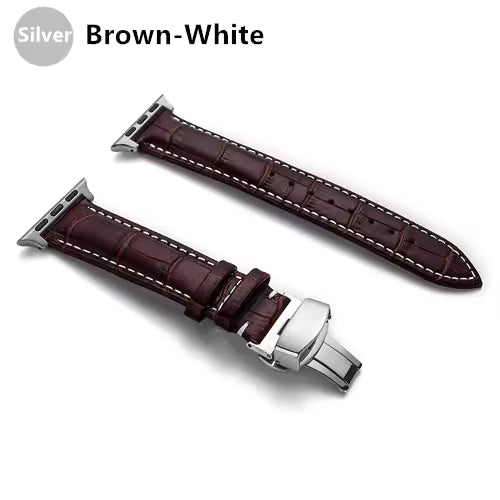 Genuine Crocodile Leather Strap for Apple Watch Band 44mm 40mm 42mm 38mm 45mm 41mm Series 7/SE/6/5/4/3/8