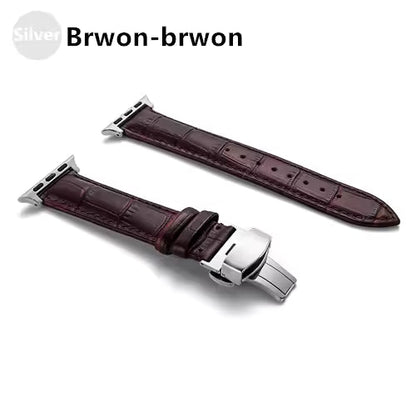 Genuine Crocodile Leather Strap for Apple Watch Band 44mm 40mm 42mm 38mm 45mm 41mm Series 7/SE/6/5/4/3/8