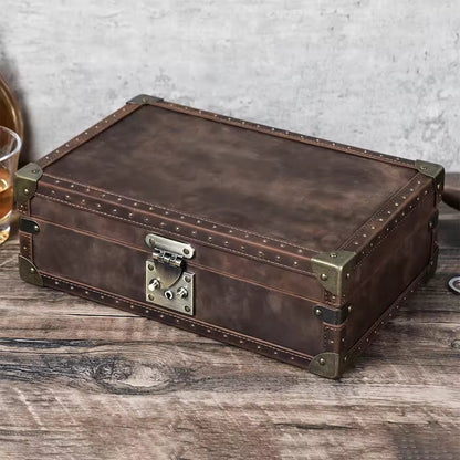 Genuine Leather 8-Slot Watch Box - Large Capacity Removable Cushions Storage Box