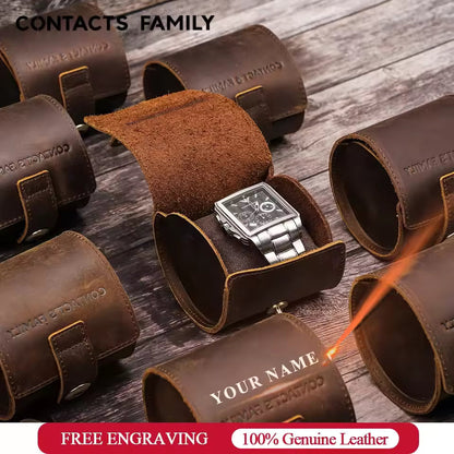 Genuine Leather Single Watch Roll Case - 3/5/10 pcs. Wholesale Watch Case