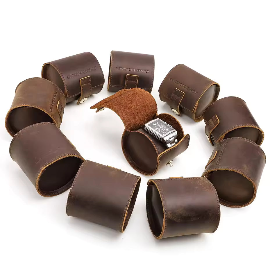 Genuine Leather Single Watch Roll Case - 3/5/10 pcs. Wholesale Watch Case