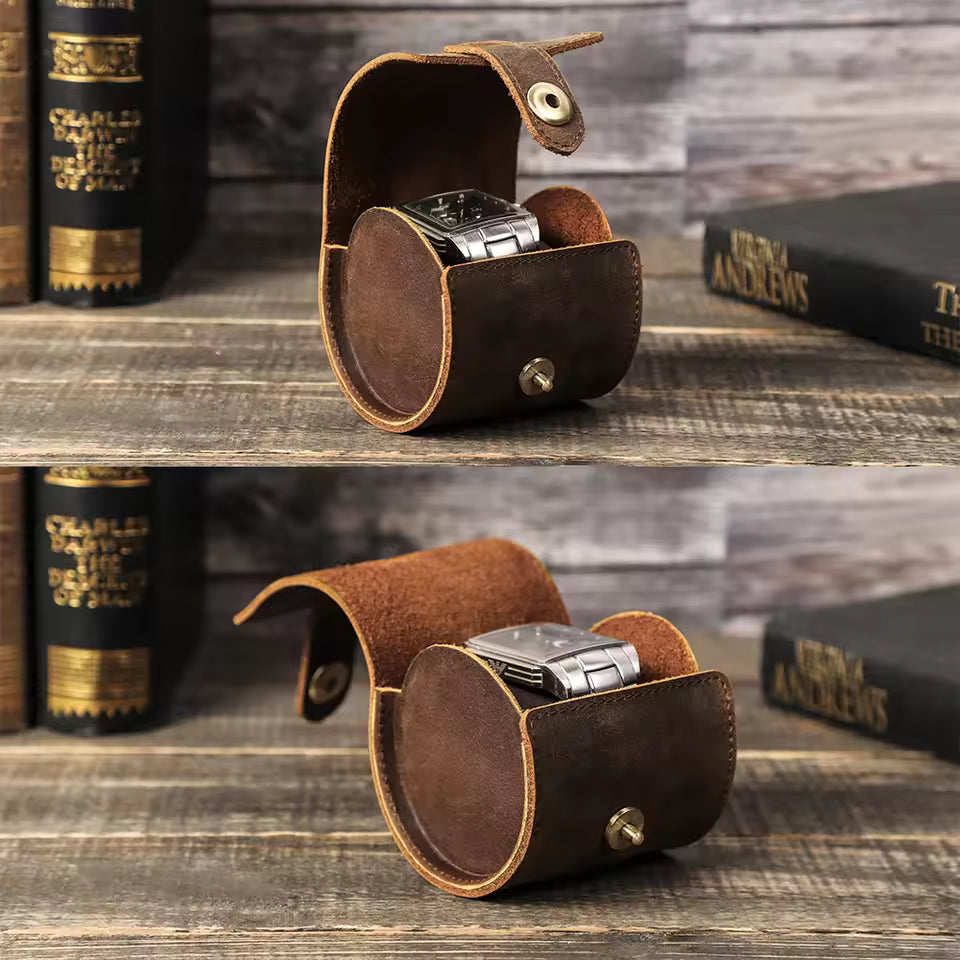 Genuine Leather Single Watch Roll Case - 3/5/10 pcs. Wholesale Watch Case