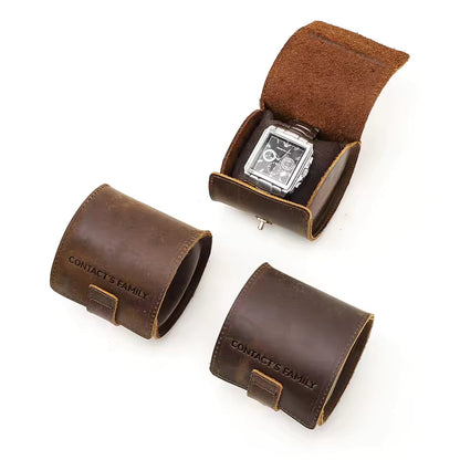 Genuine Leather Single Watch Roll Case - 3/5/10 pcs. Wholesale Watch Case