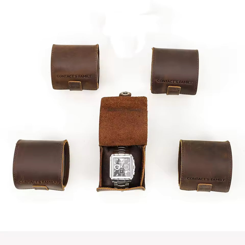 Genuine Leather Single Watch Roll Case - 3/5/10 pcs. Wholesale Watch Case