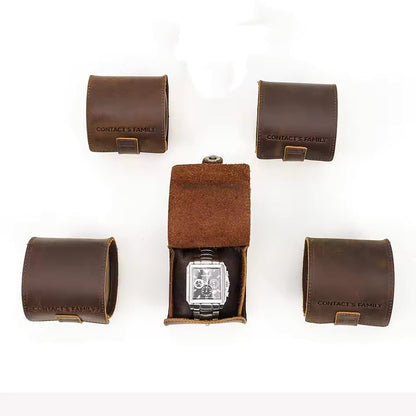 Genuine Leather Single Watch Roll Case - 3/5/10 pcs. Wholesale Watch Case