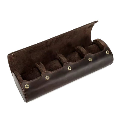 Genuine Leather 1/2/3/4 Slots Watch Roll Case - Travel Portable Watch Case Gift for Men