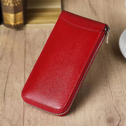 Genuine Saffiano Leather Single Slot Watch Case - Watch Storage Gift for Men & Women
