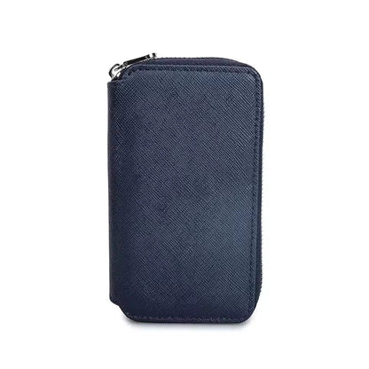 Genuine Saffiano Leather 2-Slot Watch Case - Luxury Travel Watch Organizer for Men & Women