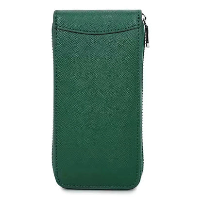 Genuine Saffiano Leather Single Slot Watch Case - Watch Storage Gift for Men & Women