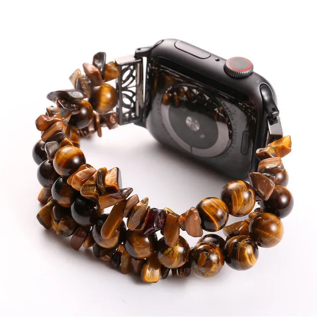 Handmade Rough Stone Crystal Bracelet for Apple Watch Band iWatch Series Ultra2/1/10/9/8/7/6/5/4/SE