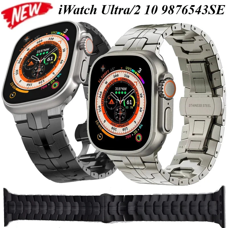 Iron Man Titanium Alloy Strap for Apple Watch Band iWatch Series Ultra3/2/11/10/9/8/7/6/5/4