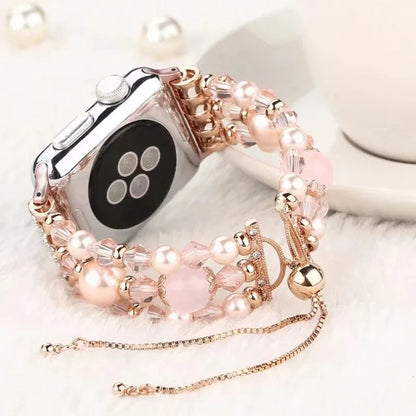 Women's Jewelry Beaded Bracelet for Apple Watch Band iWatch Series Ultra2/10/9/8/7/6/5/4/3/SE