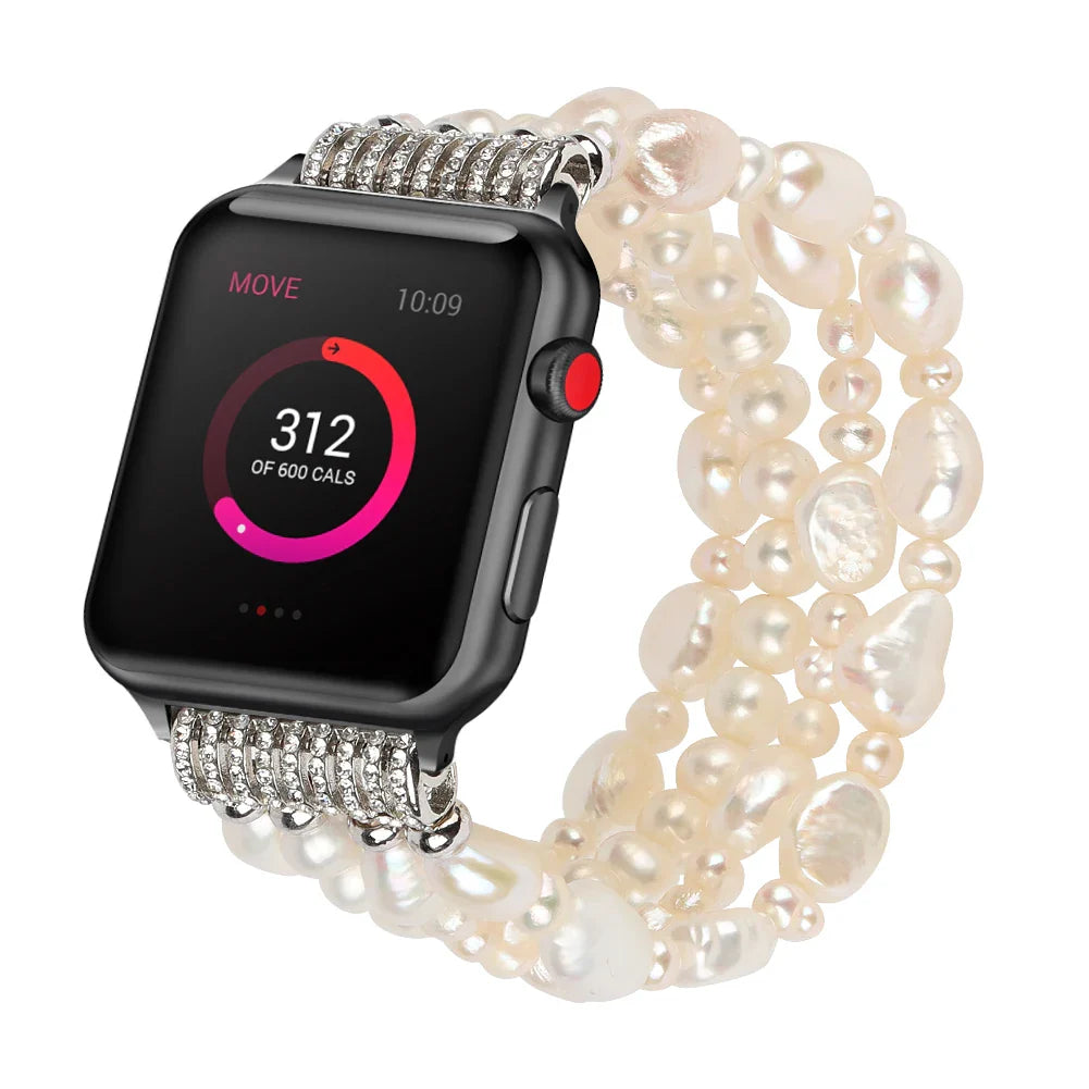 Jewelry Beaded Elastic Bracelet for Apple Watch Band iWatch Series Ultra/2/10/9/8/7/6/5/4/3/SE
