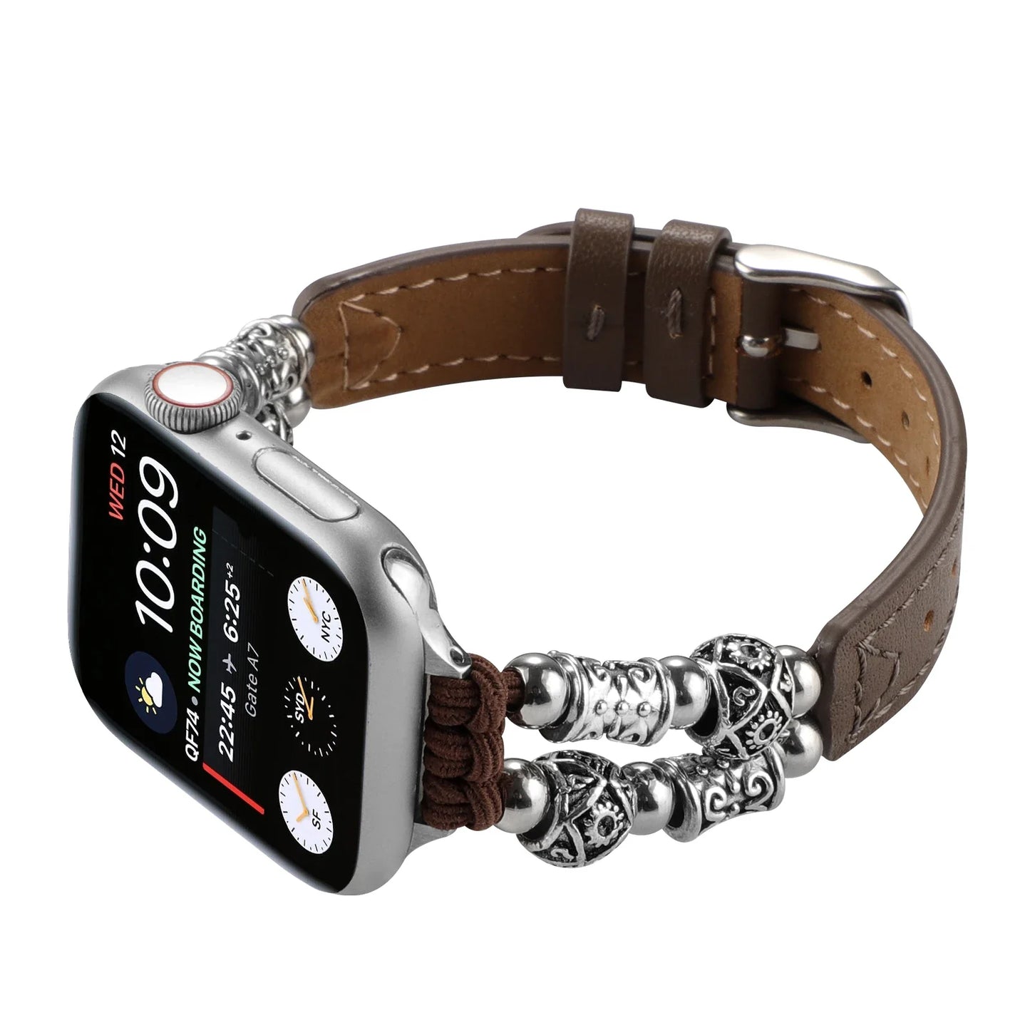 Leather Bracelet for Apple Watch Band iWatch Series Ultra2/10/9/8/7/6/5/4/3/SE