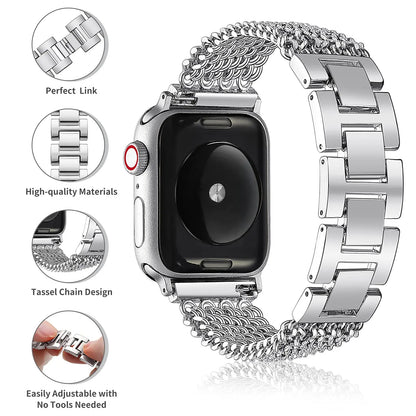 Link Stainless Steel Bracelet for Apple Watch Band iWatch Series 10/9/8/7/6/5/4/SE