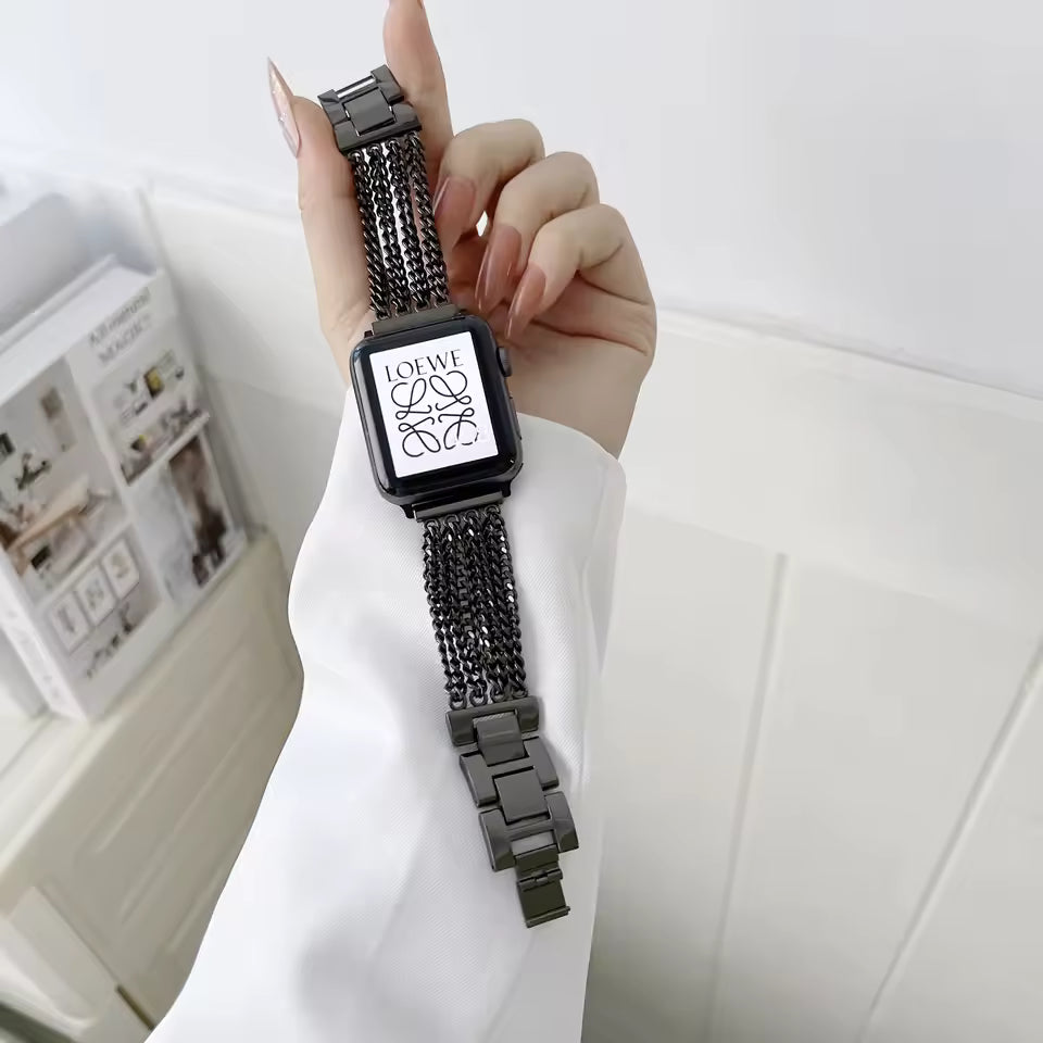 Link Stainless Steel Bracelet for Apple Watch Band iWatch Series 10/9/8/7/6/5/4/SE