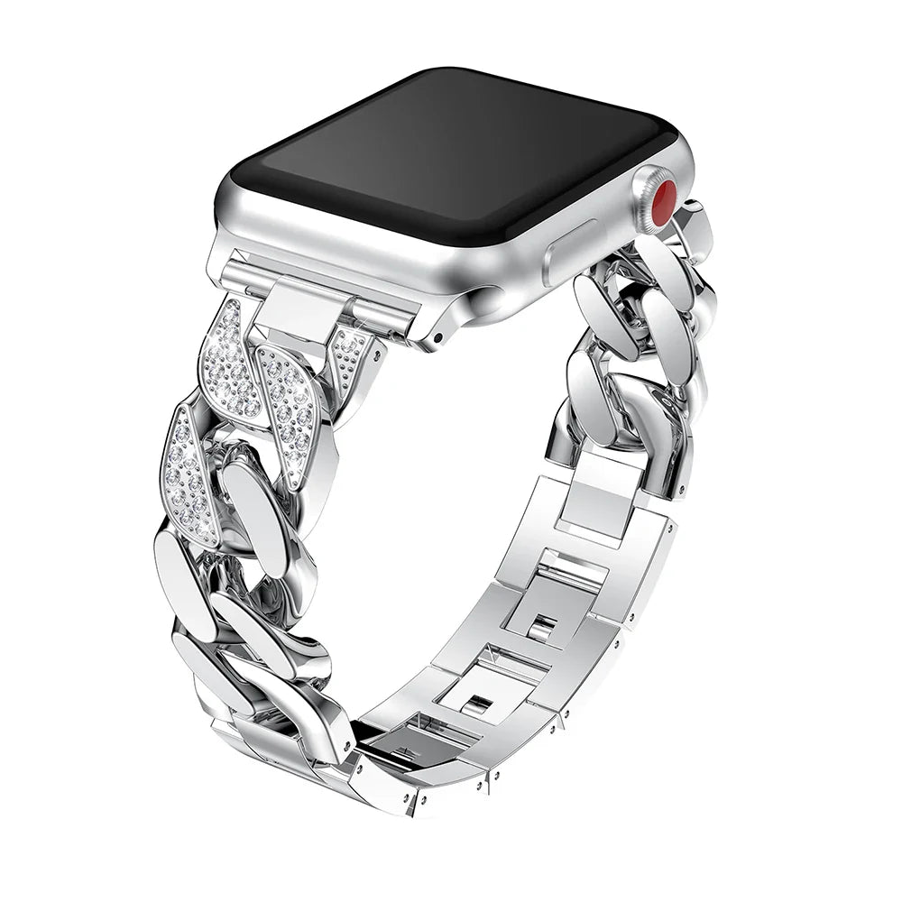 Luxury Diamond Stainless Steel Bracelet for Apple Watch Band iWatch Series Ultra2/10/9/8/7/6/5/4