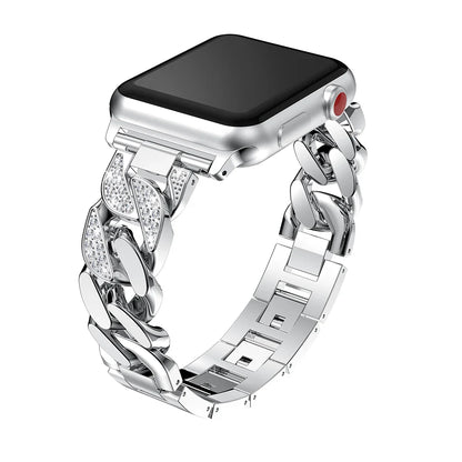 Luxury Diamond Stainless Steel Bracelet for Apple Watch Band iWatch Series Ultra2/10/9/8/7/6/5/4