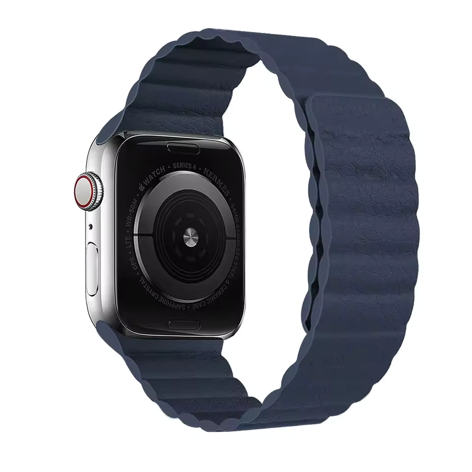 Magnetic Leather Loop Strap for Apple Watch Ultra Band 49mm 44mm 40mm 38mm 42mm 45mm 41mm Series 3/4/5/SE/7/8